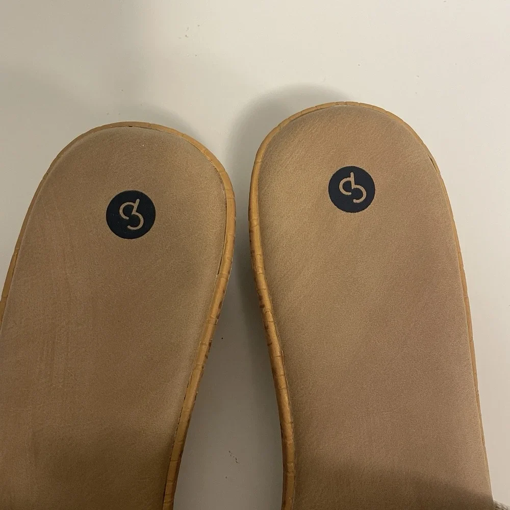 Dress Barn Size 10 Sandal Slide Navy‎ Blue Stripes Slip On NWT